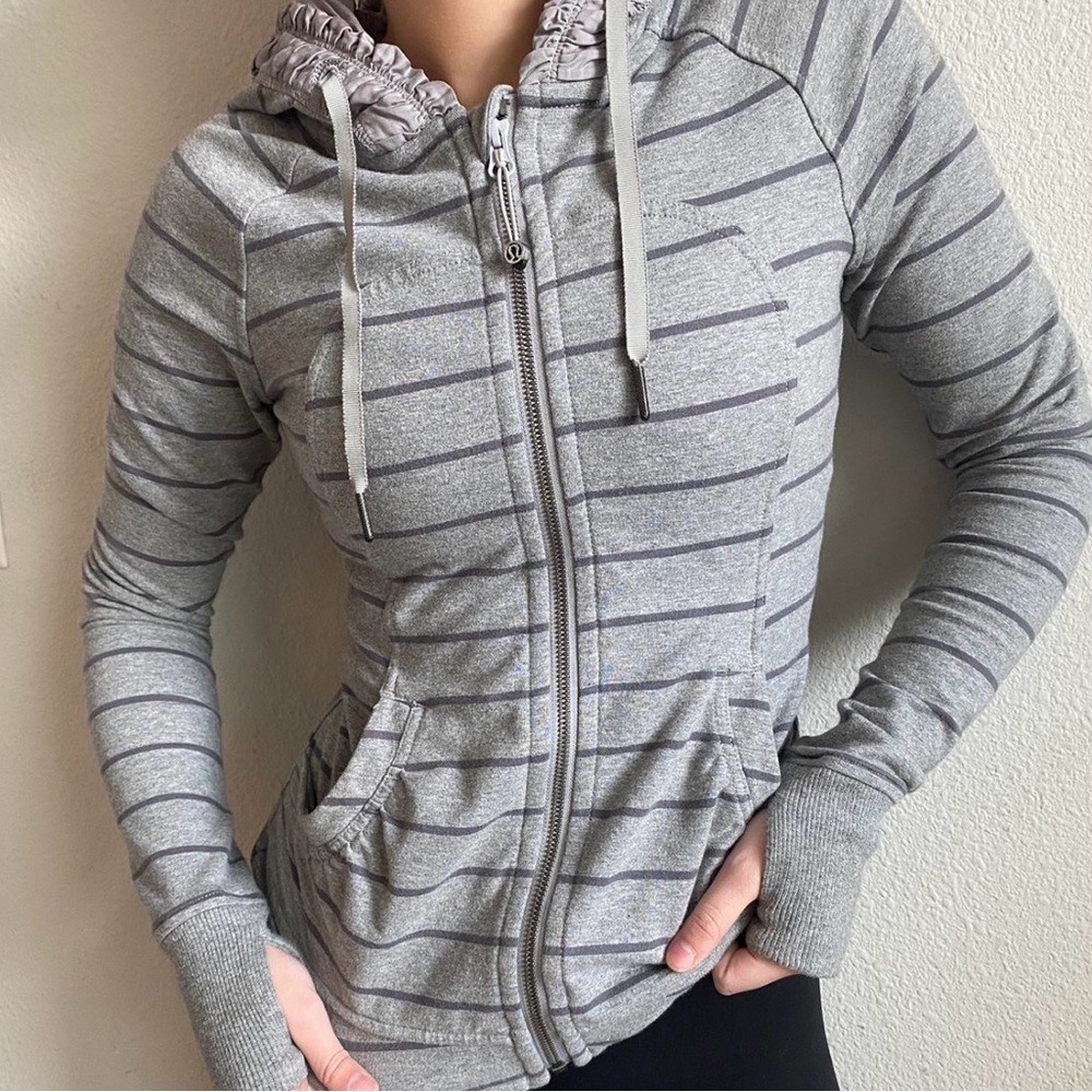 Lululemon Athletica Gray Striped Hoodie